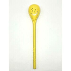KoolAid Man Smiley Face Mixing Spoon Vintage Splenda Promo Long Yellow Plastic